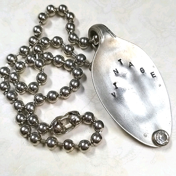 Hand Crafted Repurposed Vintage Spoon Ball Chain Necklace - Picture 4 of 16